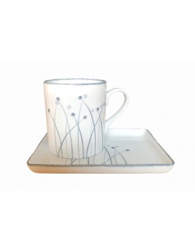 Fireworks blue - Round mug and tray