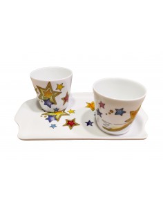 Set of 2 cups and tray,...