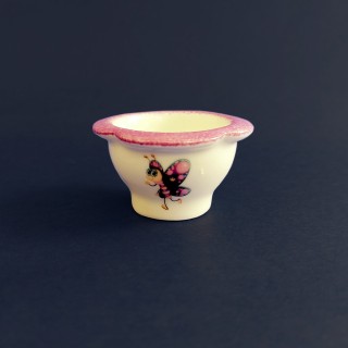 Coquetier "Papillon rose"