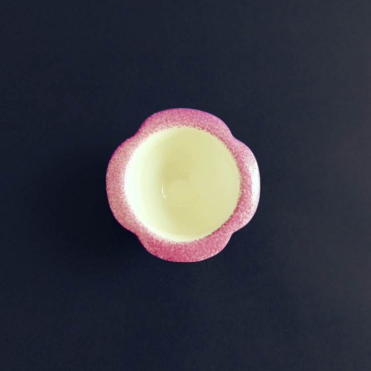 Coquetier "Papillon rose"