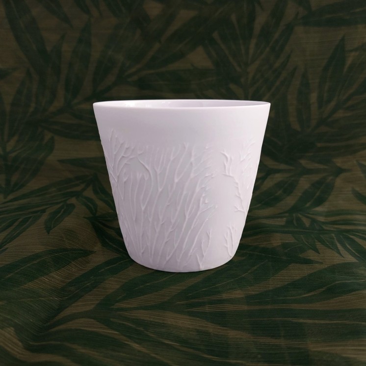 Pot "Feuillage" en biscuit de porcelaine