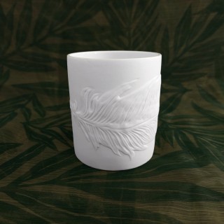 Pot "Plume" en biscuit de porcelaine