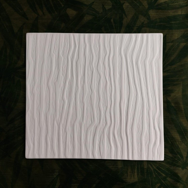 Plateau "Écorce" en biscuit de porcelaine