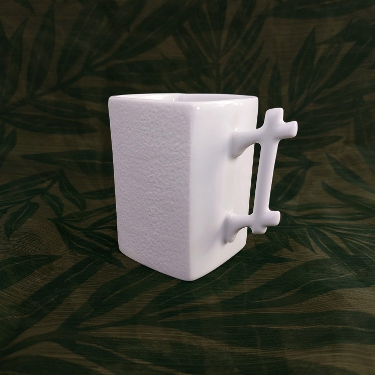 Square mug "Granita" with "Bamboo" handle