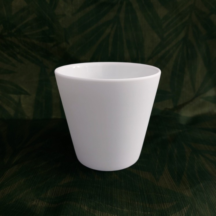 Flared pot in bisque porcelain
