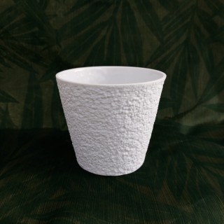 Pot conique "Granité" en biscuit de porcelaine