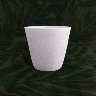 Flared pot "Coral" in bisque porcelain