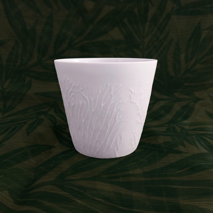 Pot conique "Corail" en biscuit de porcelaine