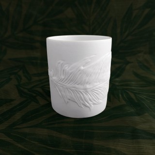 Pot "Plume" en biscuit de porcelaine