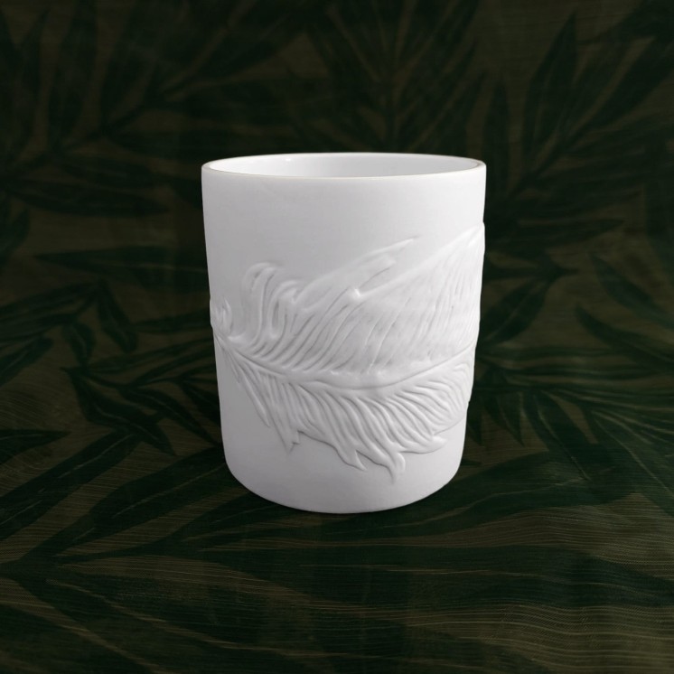 Pot "Plume" en biscuit de porcelaine