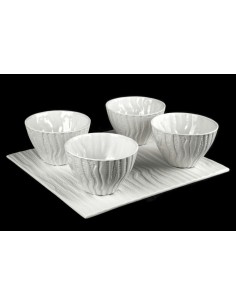 Set tray and 4 cups, Bark...