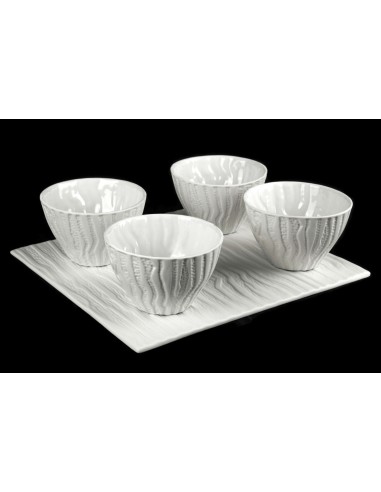Set tray and 4 cups, Bark collection