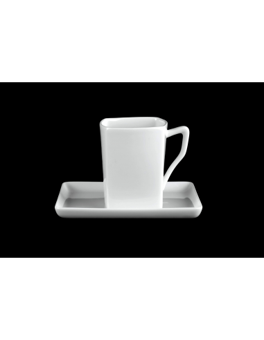 White square mug set with tray