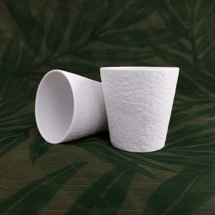 Tasse expresso "Granité" en biscuit de porcelaine