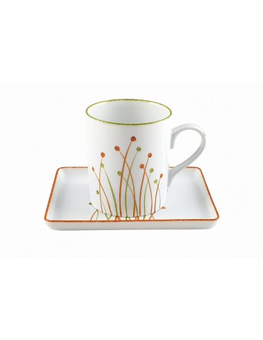 Fireworks orange & green - Round mug...